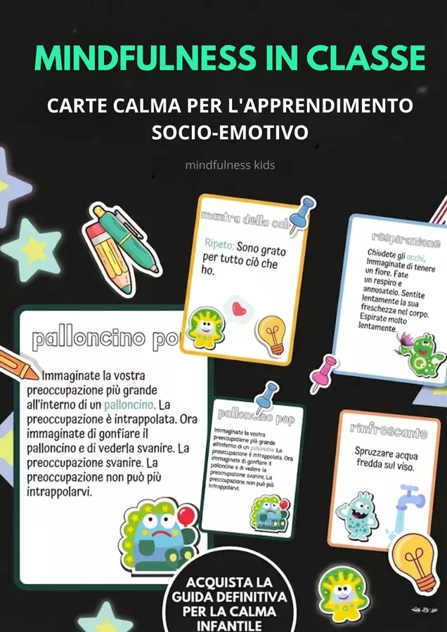 MINDFULNESS IN CLASSE - Carte Calma - Apprendimento Socio-Emotivo Flashcard - MINDFULNESS IN CLASSE - Carte Calma - Apprendimento Socio-Emotivo - Mindfulness kids - Pagina di copertina