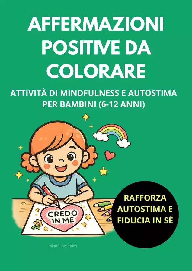 Materiale GRATUITO | Affermazioni positive da colorare | Attività di consapevolezza e autostima per bambini (6-12 anni) Materiale per pittura e bricolage - Materiale GRATUITO | Affermazioni positive da colorare | Attività di consapevolezza e autostima per bambini (6-12 anni) - Mindfulness kids - Pagina di copertina