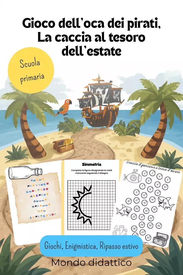Mappa del Tesoro Estiva: Gioco dell'Oca Interattivo Esercizi - Mappa del Tesoro Estiva: Gioco dell'Oca Interattivo - Mondo Didattico - Pagina di copertina
