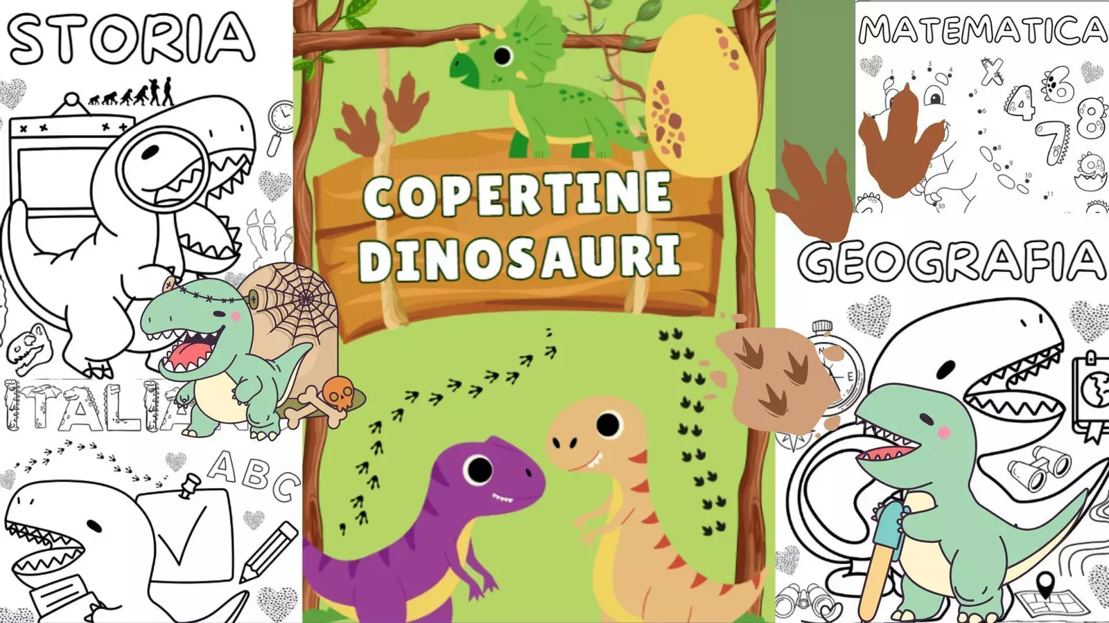 copertine dei quaderni dinosauri MAESTRA PIERA Materiale di supporto/inclusione - copertine dei quaderni dinosauri MAESTRA PIERA - MaestraPiera - Pagina di copertina