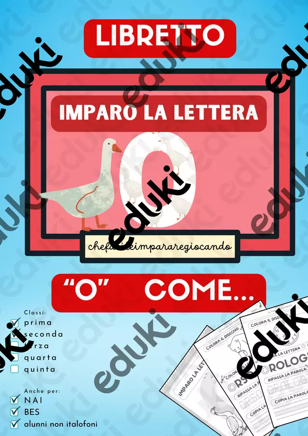 LE VOCALI – LA LETTERA O – ARRICCHIMENTO LESSICALE Esercizi - LE VOCALI – LA LETTERA O – ARRICCHIMENTO LESSICALE - chefacileimpararegiocando - Pagina di copertina