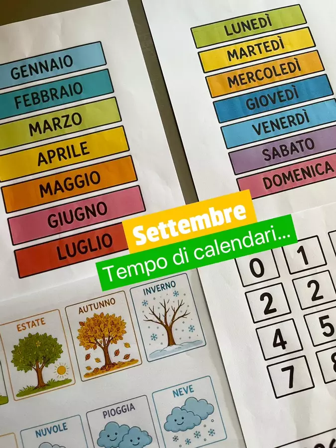 Settembre: tempo di calendari Materiale interattivo - Settembre: tempo di calendari - tra albi e matite - Pagina di copertina