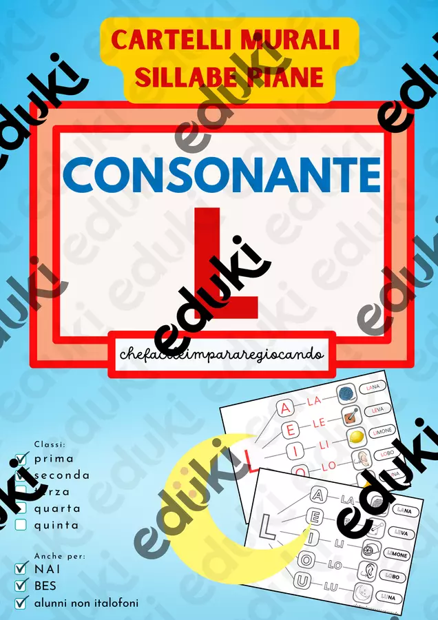 LE SILLABE LA LE LI LO LU – CARTELLI MURALI Esercizi - LE SILLABE LA LE LI LO LU – CARTELLI MURALI - chefacileimpararegiocando - Pagina di copertina
