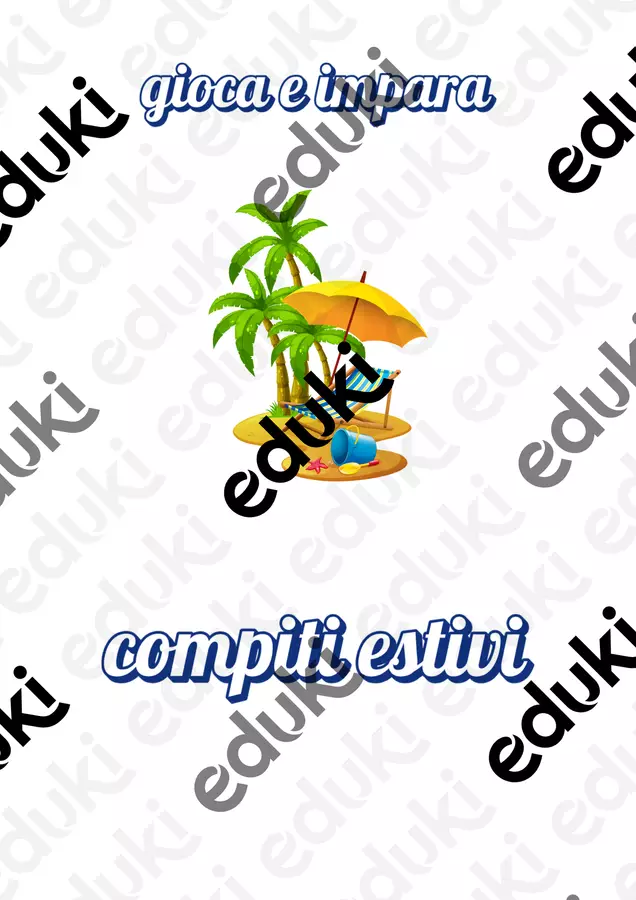 Compiti per le vacanze - esercizi facili e divertenti Esercizi - Compiti per le vacanze - esercizi facili e divertenti - Arte&Sostegno - Pagina di copertina
