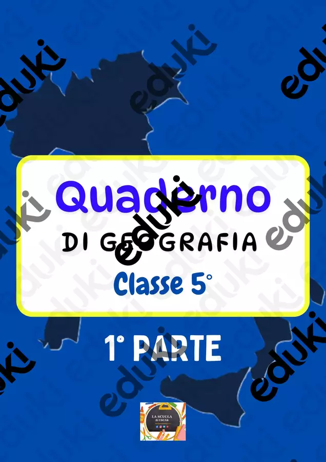 Quaderno di geografia per la classe V – 1° parte - Materiale di supporto/inclusione - Quaderno di geografia per la classe V – 1° parte - - La scuola di Oscar - Pagina di copertina