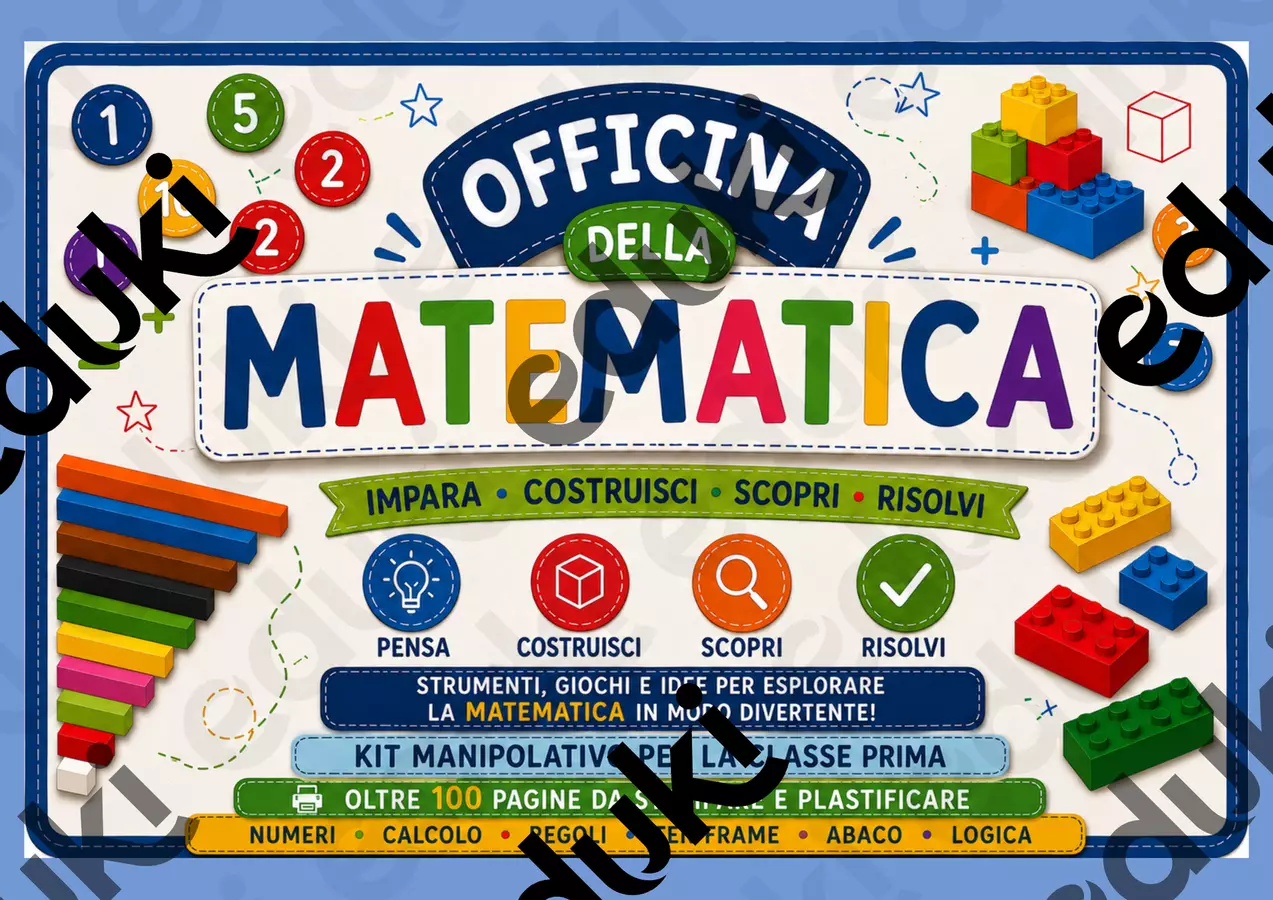 OFFICINA DELLA MATEMATICA – Kit manipolativo - Classe Prima Materiale di supporto/inclusione - OFFICINA DELLA MATEMATICA – Kit manipolativo - Classe Prima - Officina - didattica - Pagina di copertina
