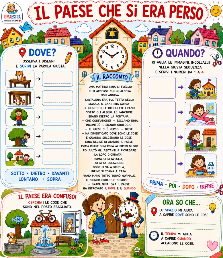 Spazio e tempo in classe prima Esercizi - Spazio e tempo in classe prima - Rimaestra - Pagina di copertina