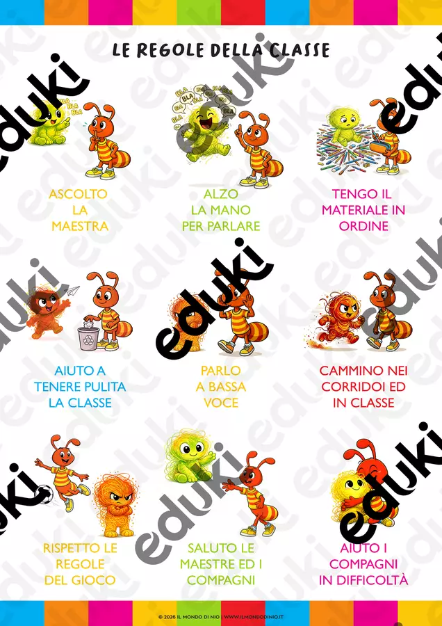 Regole della Classe e Filastrocca della Gentilezza con Nio e Scarabocchio - A3 e A4 Materiale di supporto/inclusione - Regole della Classe e Filastrocca della Gentilezza con Nio e Scarabocchio - A3 e A4 - Il mondo di Nio - Pagina di copertina
