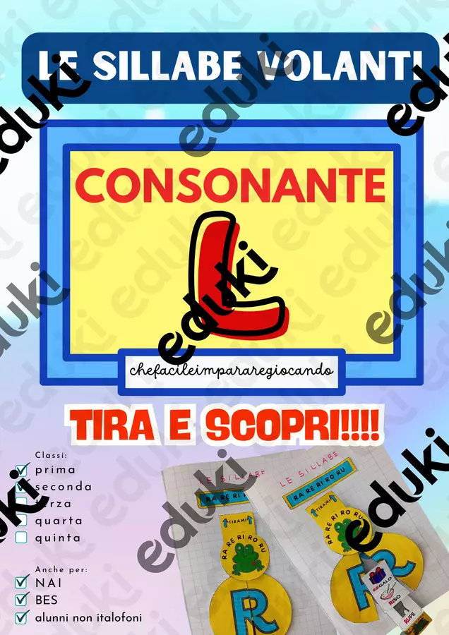 LA L VOLANTE – SILLABE LA LE LI LO LU Esercizi - LA L VOLANTE – SILLABE LA LE LI LO LU - chefacileimpararegiocando - Pagina di copertina