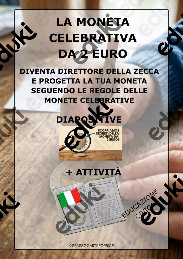 LA MONETA DA 2 EURO educazione civica Piani di lezione - LA MONETA DA 2 EURO educazione civica - Spassocartaforbice - Pagina di copertina