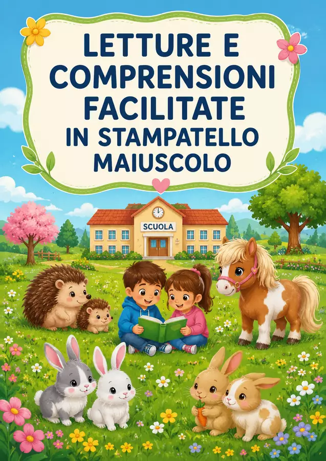 Letture e comprensioni facilitate in stampatello maiuscolo Materiale di supporto/inclusione - Letture e comprensioni facilitate in stampatello maiuscolo - Leggo e Comprendo - Pagina di copertina
