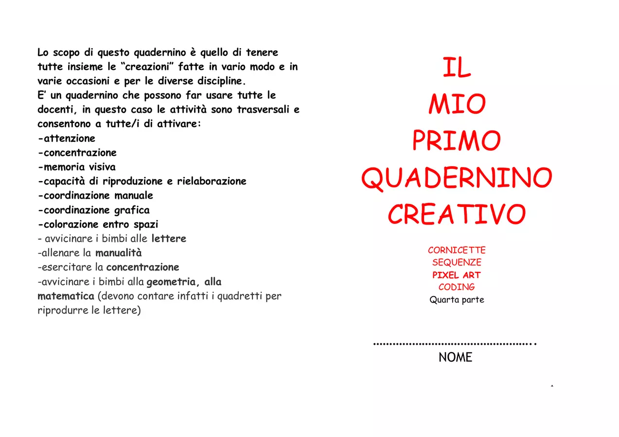 quadernino4 Esercizi - quadernino4 - maestraDaniela - Pagina di copertina