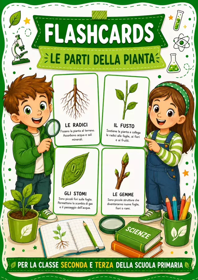 Flashcards 'le parti della pianta' Flashcard - Flashcards 'le parti della pianta' - STEM nello zaino - Pagina di copertina