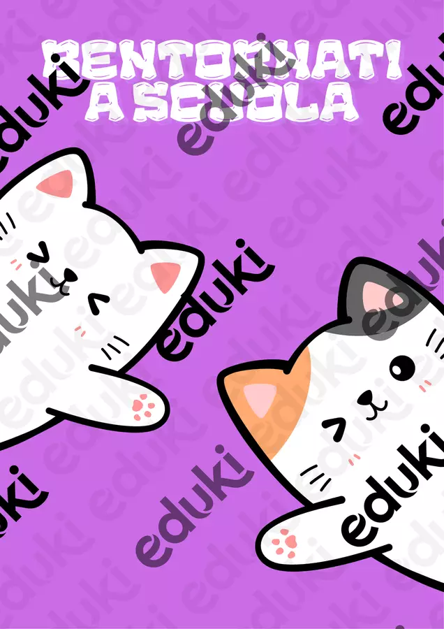 Kit Accoglienza “TEMA GATTI": Scritta "BENTORNATI" Programmi scolastici / Materiali per docenti - Kit Accoglienza “TEMA GATTI": Scritta "BENTORNATI" - Colorando - Pagina di copertina