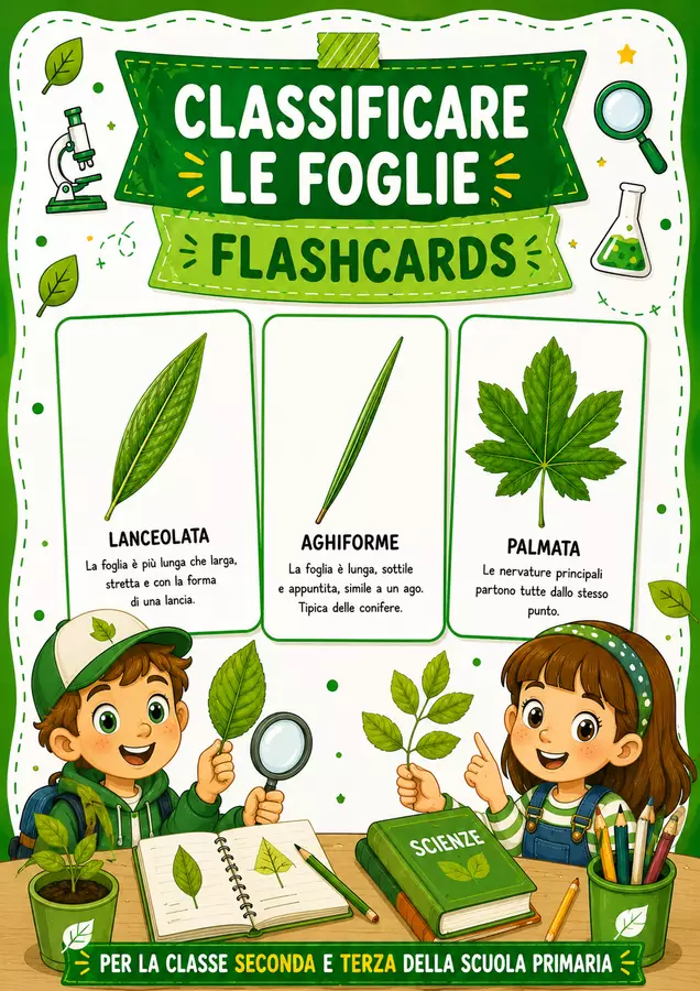 Classificare le foglie scuola primaria - Flashcards Flashcard - Classificare le foglie scuola primaria - Flashcards - STEM nello zaino - Pagina di copertina