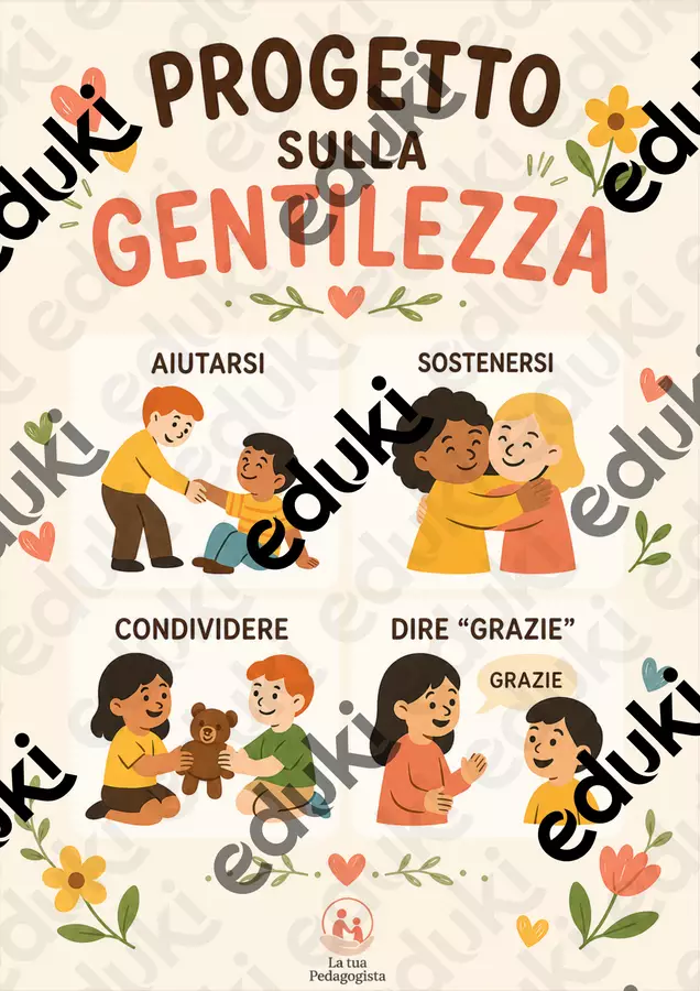 Progetto sulla Gentilezza | Attività 0-6 anni Materiale di supporto/inclusione - Progetto sulla Gentilezza | Attività 0-6 anni - Erika - La tua pedagogista - Pagina di copertina