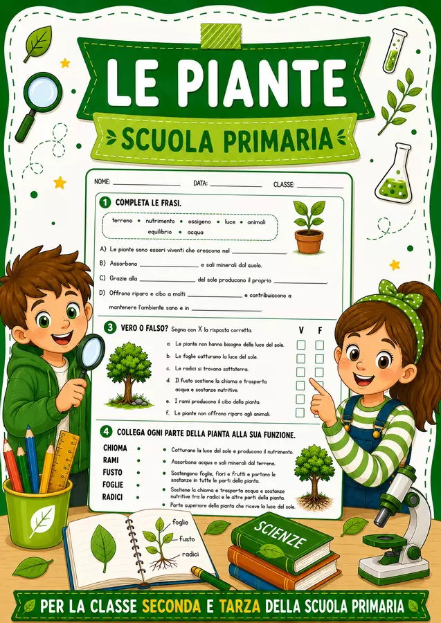 Le piante scuola primaria Esercizi - Le piante scuola primaria - STEM nello zaino - Pagina di copertina