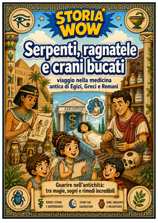 La medicina negli antichi Egizi,Greci e Romani con gioco Schede informative - La medicina negli antichi Egizi,Greci e Romani con gioco - Maestro Fabio Giochiecolori - Pagina di copertina