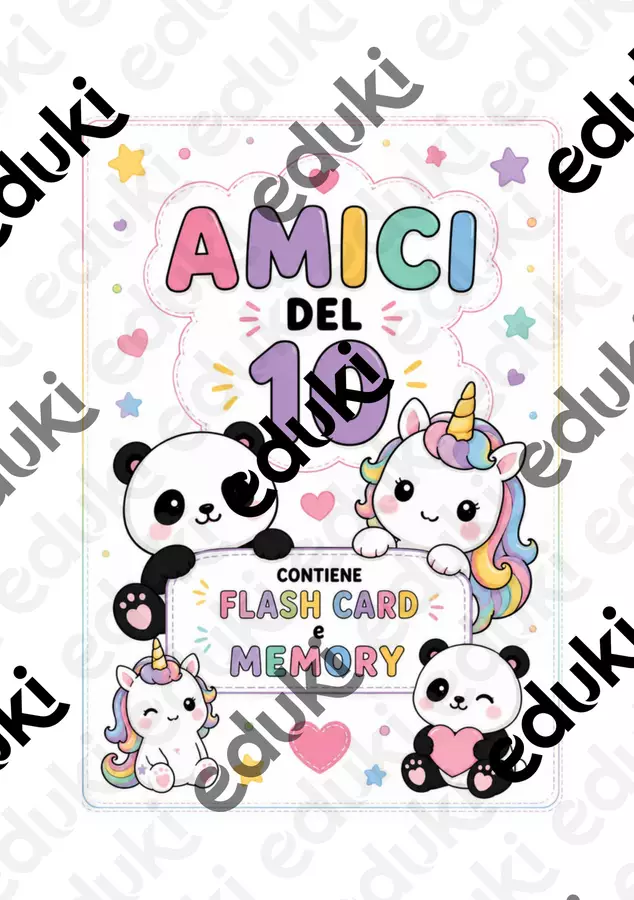 Amici del 10 - Memory e Flash card Flashcard - Amici del 10 - Memory e Flash card - Maestrafab🖤 - Pagina di copertina