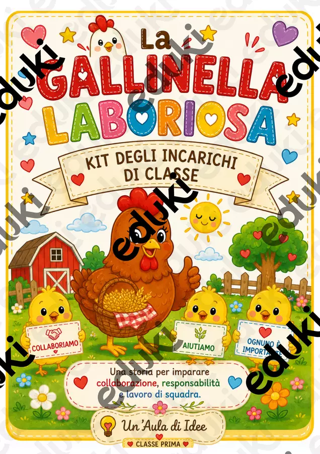 Kit incarichi di classe- La Gallinella Laboriosa Materiale di supporto/inclusione - Kit incarichi di classe- La Gallinella Laboriosa - Un'aula di idee - Pagina di copertina