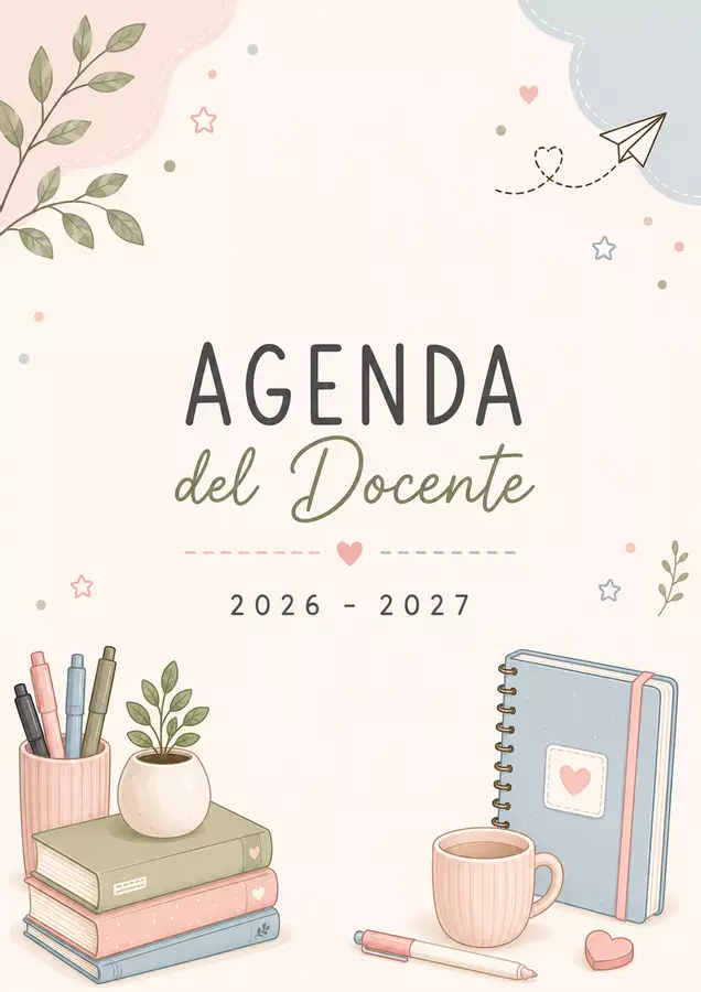 Agenda del Docente 2026/2027 | PDF stampabile Programmi scolastici / Materiali per docenti - Agenda del Docente 2026/2027 | PDF stampabile - Maestra Burrito - Pagina di copertina
