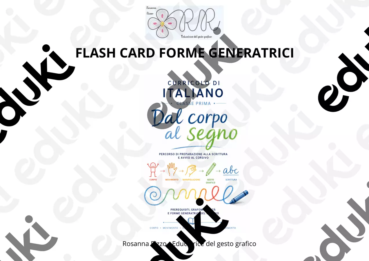 DAL CORPO AL SEGNO - FLASH CARD FORME GENERATRICI Flashcard - DAL CORPO AL SEGNO - FLASH CARD FORME GENERATRICI - Rosanna Rizzo – Insegnante di scuola primaria, formatrice ed educatrice del gesto grafico - Pagina di copertina