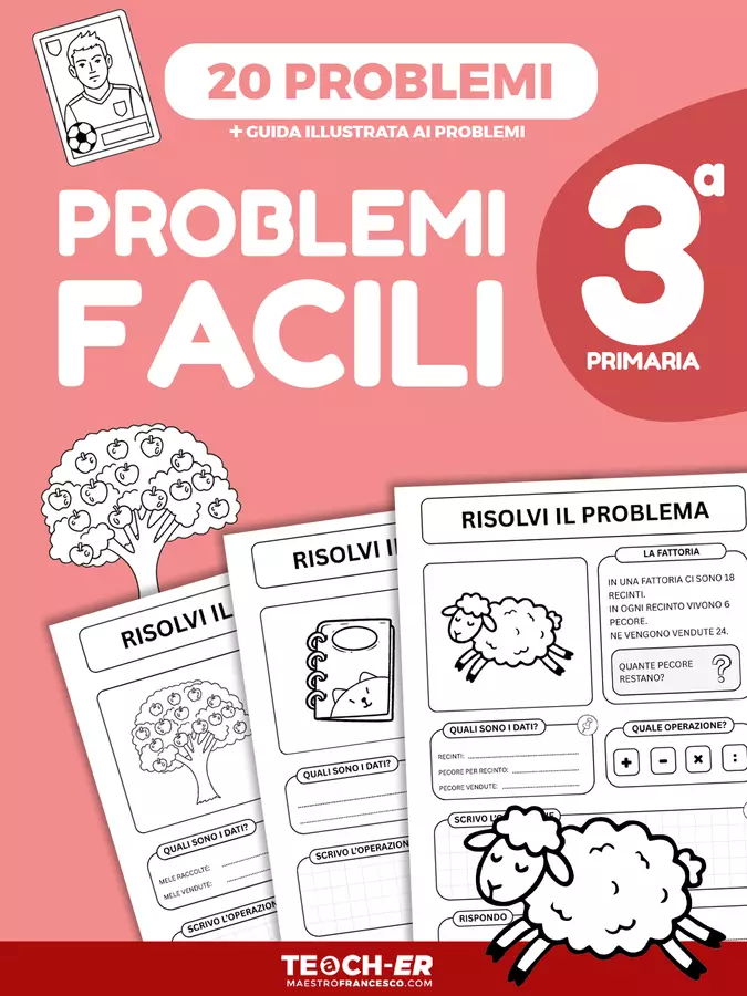 Problemi Facili – Classe Terza Primaria Esercizi - Problemi Facili – Classe Terza Primaria - Maestro Francesco - Pagina di copertina