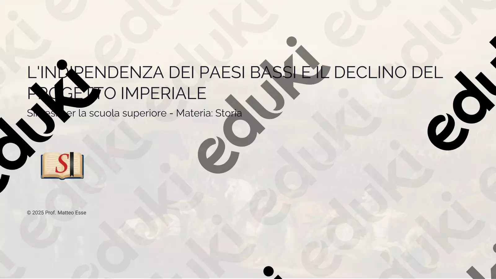 IL-DECLINO-DEL-PROGETTO-IMPERIALE Presentazioni / Lavagne - IL-DECLINO-DEL-PROGETTO-IMPERIALE - Prof. Matteo Esse - Pagina di copertina