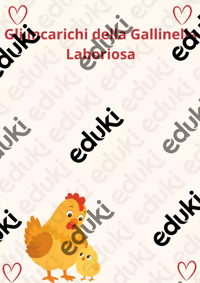 Cartellone degli incarichi- La gallinella Laboriosa Poster - Cartellone degli incarichi- La gallinella Laboriosa - Un'aula di idee - Pagina di copertina