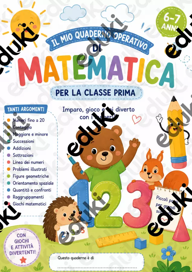 Matematica in Gioco – Quaderno Operativo classe prima Esercizi - Matematica in Gioco – Quaderno Operativo classe prima - Maestra Nada - Pagina di copertina