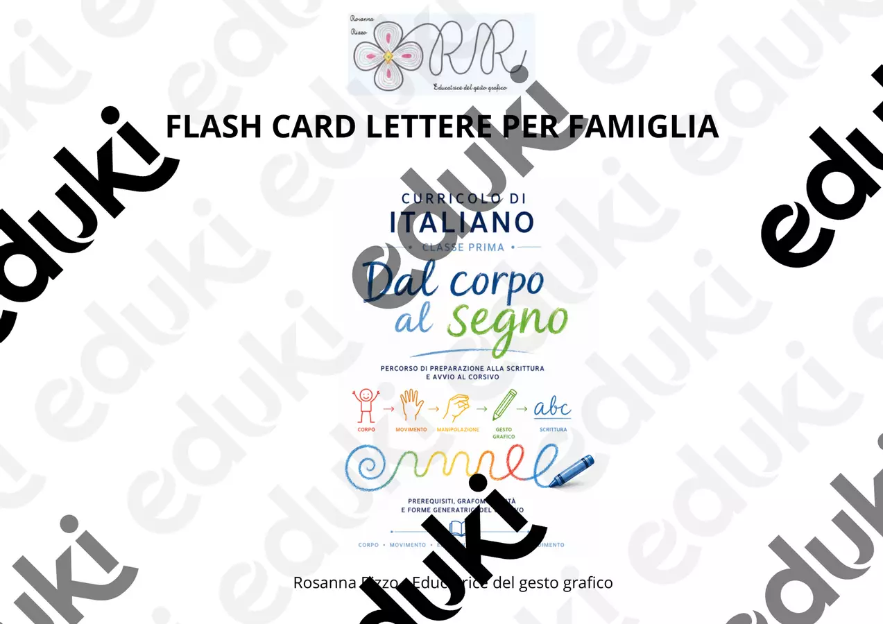 DAL CORPO AL SEGNO - FLASH CARD LETTERE PER FAMIGLIA Flashcard - DAL CORPO AL SEGNO - FLASH CARD LETTERE PER FAMIGLIA - Rosanna Rizzo – Insegnante di scuola primaria, formatrice ed educatrice del gesto grafico - Pagina di copertina