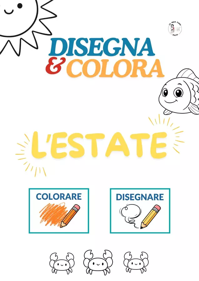 ☀️ Disegna e Colora l' Estate 🍉 Materiale di supporto/inclusione - ☀️ Disegna e Colora l' Estate 🍉 - La sedia fuori posto - Pagina di copertina