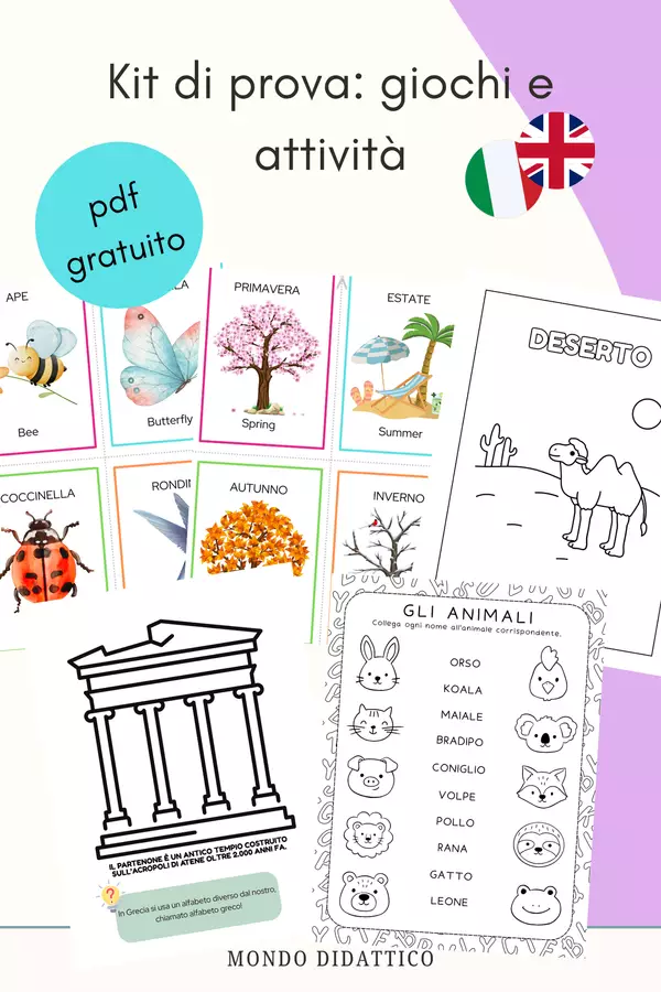 Kit di Prova Mondodidattico: Giochi e Attività educativi Flashcard - Kit di Prova Mondodidattico: Giochi e Attività educativi - Mondo Didattico - Pagina di copertina