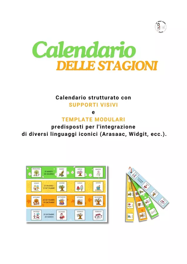 CALENDARIO DELLE STAGIONI - Attacca e stacca Materiale di supporto/inclusione - CALENDARIO DELLE STAGIONI - Attacca e stacca - La sedia fuori posto - Pagina di copertina