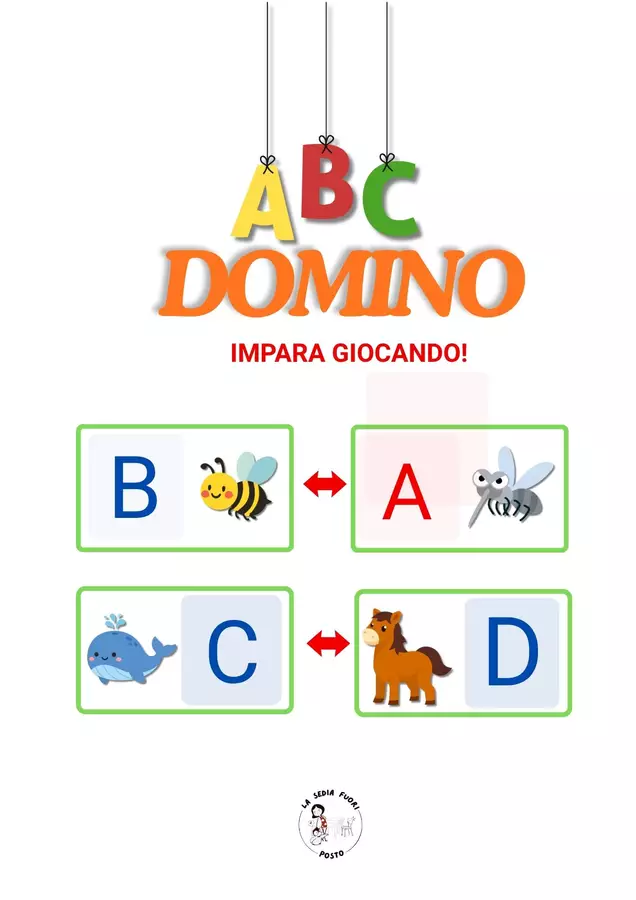 Domino dell'Alfabeto: Impara Giocando! Materiale di supporto/inclusione - Domino dell'Alfabeto: Impara Giocando! - La sedia fuori posto - Pagina di copertina