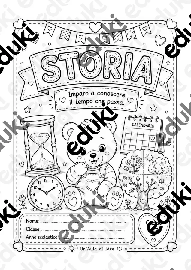 Kit copertine storia dalla classe prima alla quinta Poster - Kit copertine storia dalla classe prima alla quinta - Un'aula di idee - Pagina di copertina