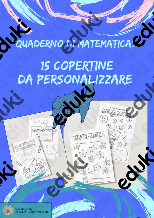 Copertine per il quaderno di matematica Materiale per pittura e bricolage - Copertine per il quaderno di matematica - Maestra Daly - Pagina di copertina