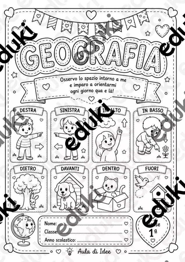 Kit copertine geografia dalla classe prima alla quinta Poster - Kit copertine geografia dalla classe prima alla quinta - Un'aula di idee - Pagina di copertina