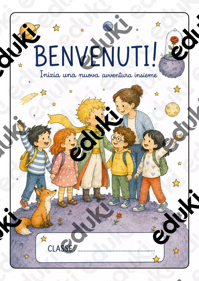 Copertine quaderni ispirate al Piccolo Principe Etichette / Segnalibri - Copertine quaderni ispirate al Piccolo Principe - Maestra Mony - Pagina di copertina