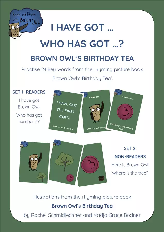 Brown Owl's Birthday Tea - I HAVE GOT ... WHO HAS GOT ...? Quiz - Brown Owl's Birthday Tea - I HAVE GOT ... WHO HAS GOT ...? - Read and Rhyme with Brown Owl - Pagina di copertina