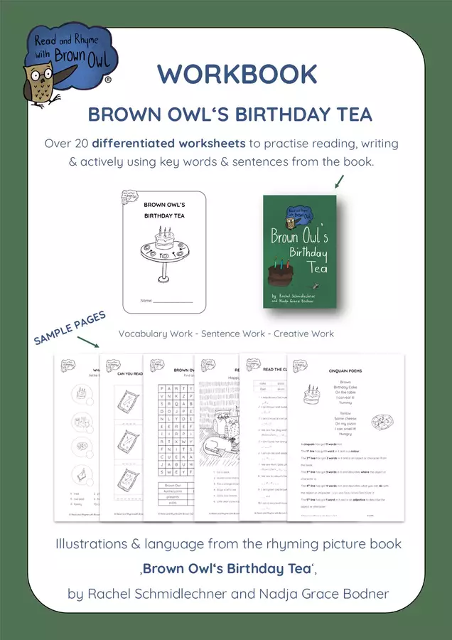 Brown Owl's Birthday Tea - WORKBOOK Esercizi - Brown Owl's Birthday Tea - WORKBOOK - Read and Rhyme with Brown Owl - Pagina di copertina