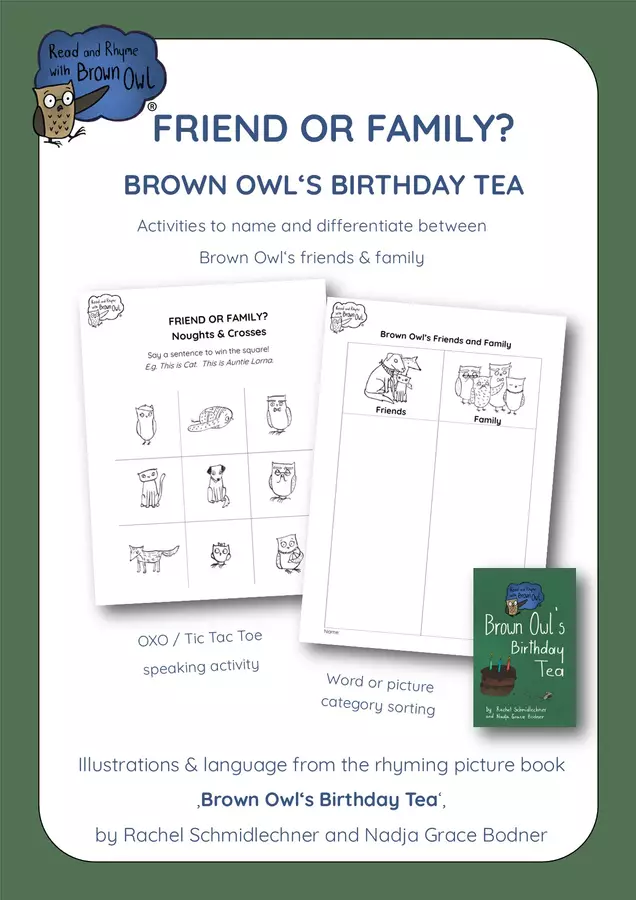 Brown Owl's Birthday Tea - Friend or family? Esercizi - Brown Owl's Birthday Tea - Friend or family? - Read and Rhyme with Brown Owl - Pagina di copertina
