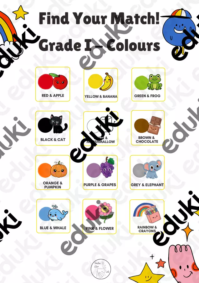 Find Your Match! - Grade 1 - Attività per creare coppie Flashcard - Find Your Match! - Grade 1 - Attività per creare coppie - Teacher Elisa Lab - Pagina di copertina