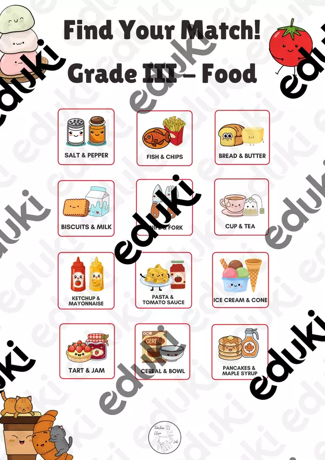 Find Your Match! - Grade 3 - Attività per creare coppie Flashcard - Find Your Match! - Grade 3 - Attività per creare coppie - Teacher Elisa Lab - Pagina di copertina