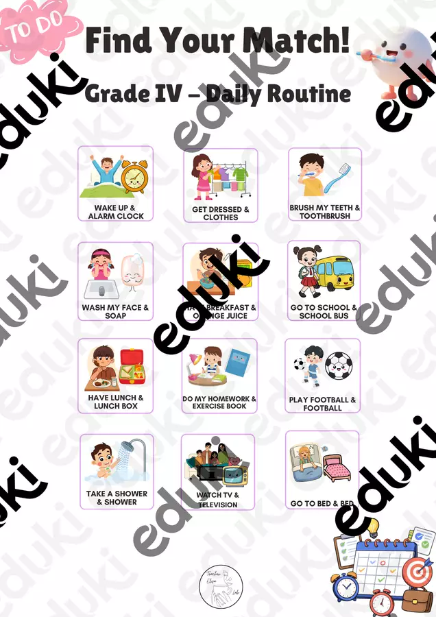 Find Your Match! - Grade 4 - Attività per creare coppie Flashcard - Find Your Match! - Grade 4 - Attività per creare coppie - Teacher Elisa Lab - Pagina di copertina