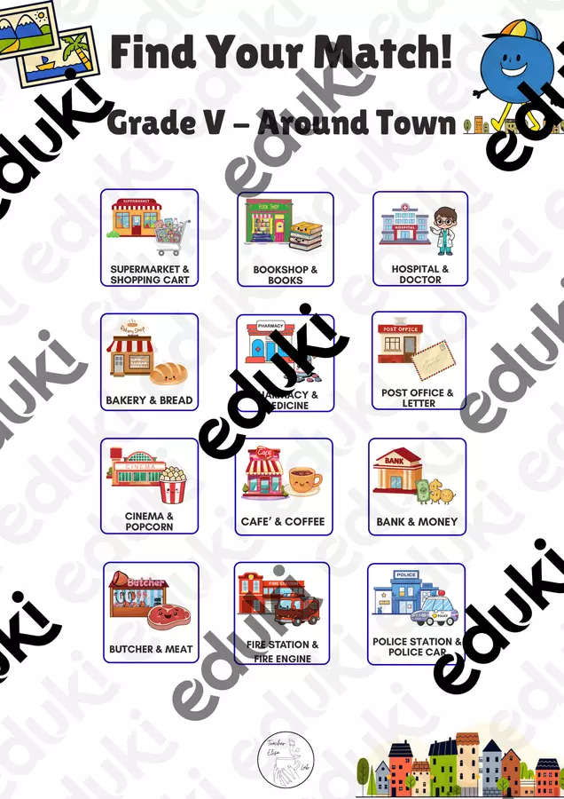 Find Your Match! - Grade 5 - Attività per creare coppie Flashcard - Find Your Match! - Grade 5 - Attività per creare coppie - Teacher Elisa Lab - Pagina di copertina
