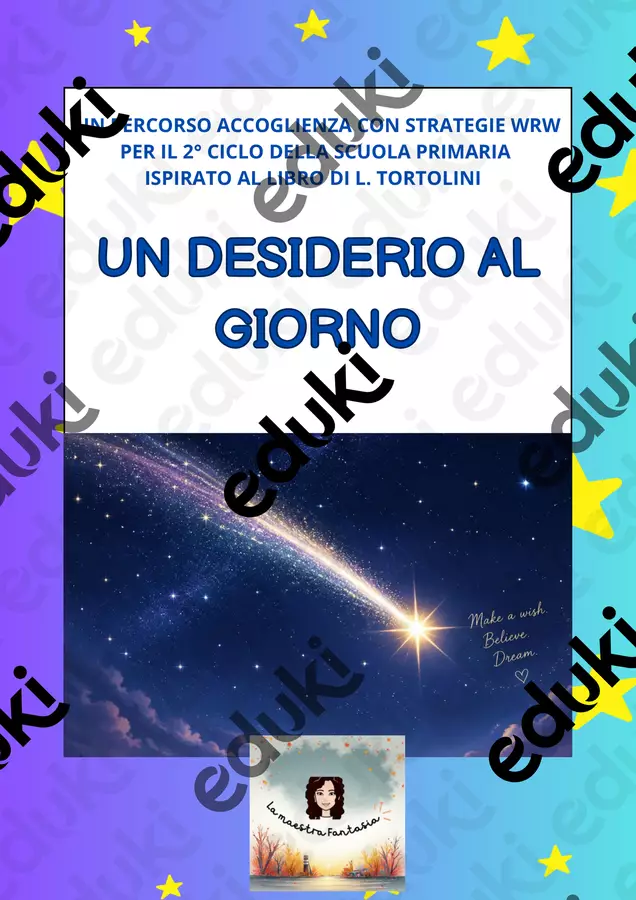 UN DESIDERIO AL GIORNO -ACCOGLIENZA 3-4-5 Piani di lezione - UN DESIDERIO AL GIORNO -ACCOGLIENZA 3-4-5 - La maestra Fantasia - Pagina di copertina