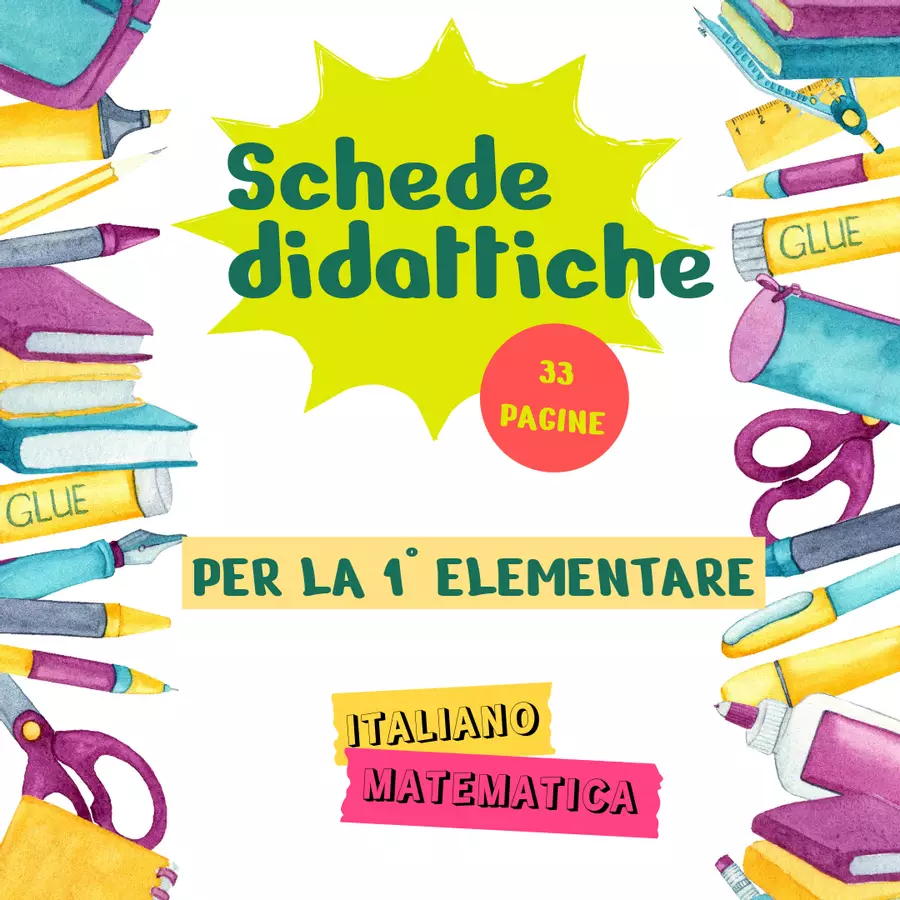 Bundle 3 Schede Didattiche – 1ª Elementare | Italiano e Matematica Esercizi - Bundle 3 Schede Didattiche – 1ª Elementare | Italiano e Matematica - Fabulab - Pagina di copertina