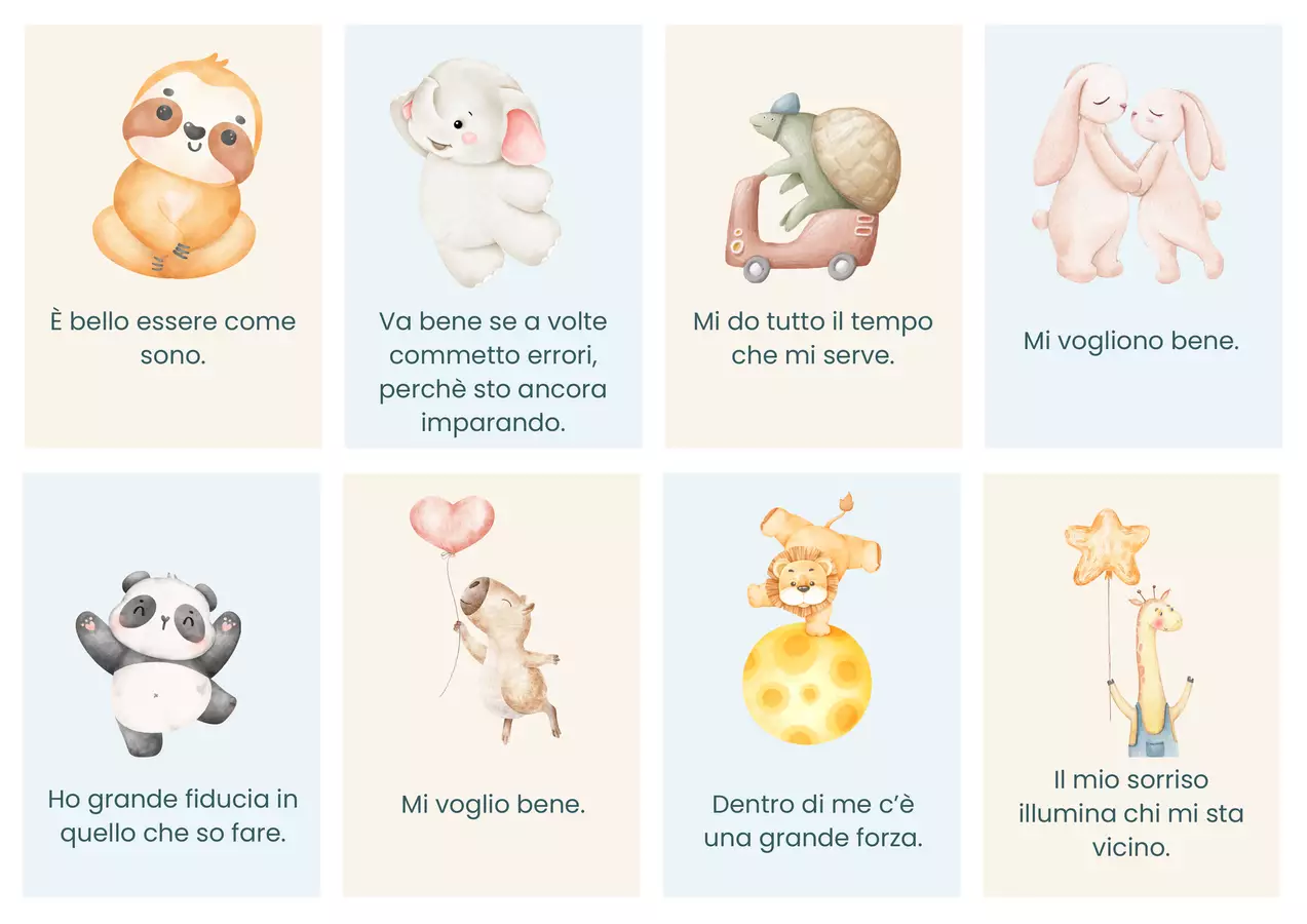Affermazioni positive bambini Altro tipo di materiale - Affermazioni positive bambini - Pedagogista Letizia Grasso - Pagina di copertina
