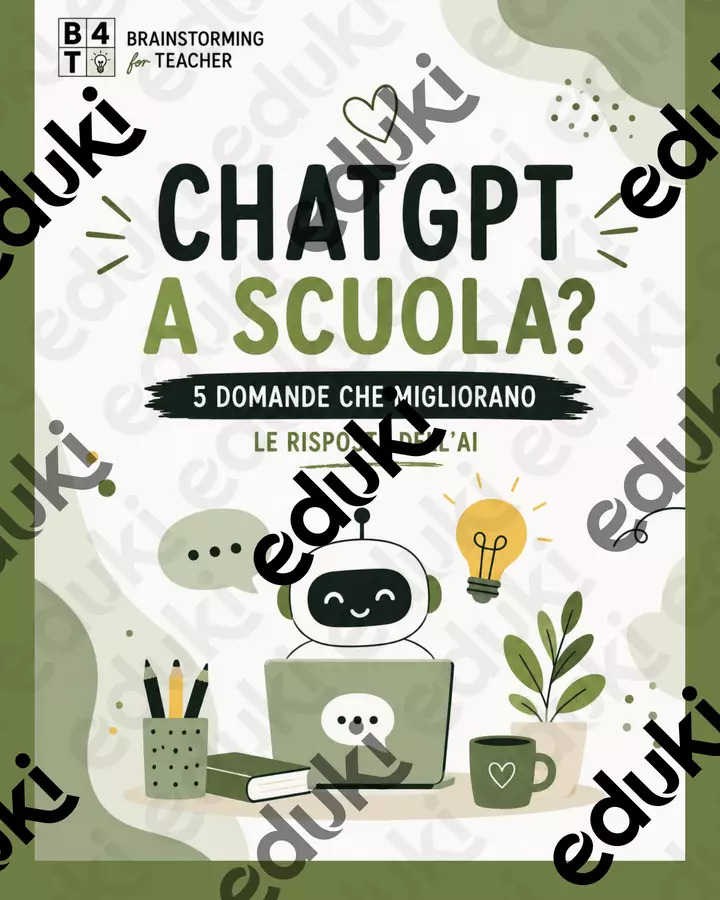 ChatGPT a scuola? 5 prompt immediati Programmi scolastici / Materiali per docenti - ChatGPT a scuola? 5 prompt immediati - Brainstorming for Teacher - Pagina di copertina